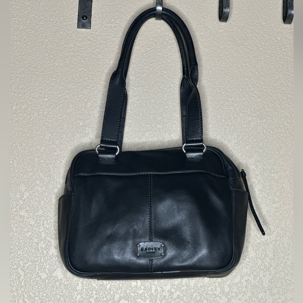 Radley London Black Leather Double Strap Handbag.  Gently Used!